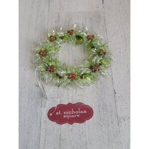 St Nicholas square glitter mini wreath ornament Xmas